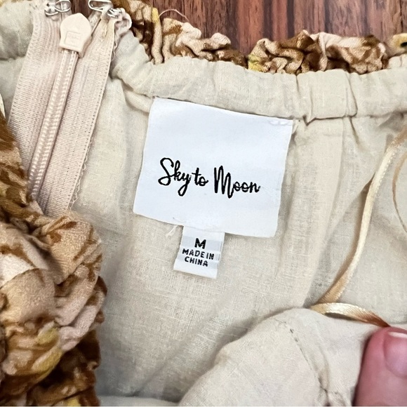 Sky To Moon Yellow Floral Strapless Dress - Picture 4 of 5